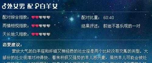 处女男与白羊女婚姻 