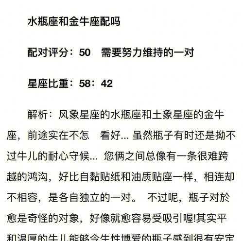 金牛座和水瓶座合不来 